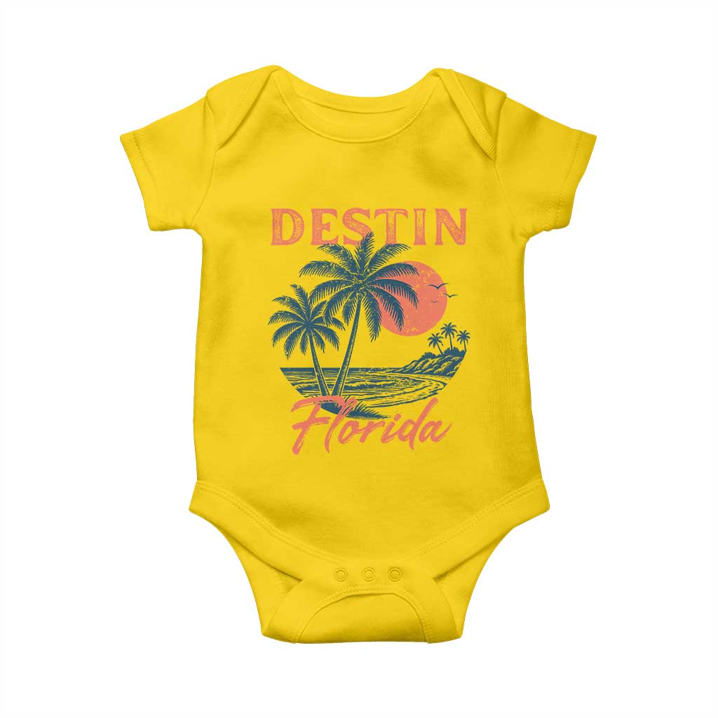 Vintage Destin Florida Beach Baby Onesie Sunset Palm Tree Graphic TS12 Daisy Print Your Wear