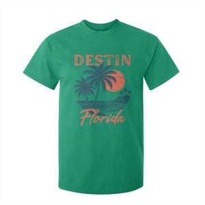 Vintage Destin Florida Beach T Shirt For Kid Sunset Palm Tree Graphic TS12 Irish Green Print Your Wear