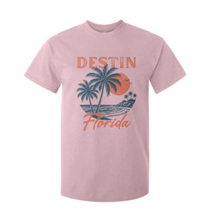 Vintage Destin Florida Beach T Shirt For Kid Sunset Palm Tree Graphic TS12 Light Pink Print Your Wear