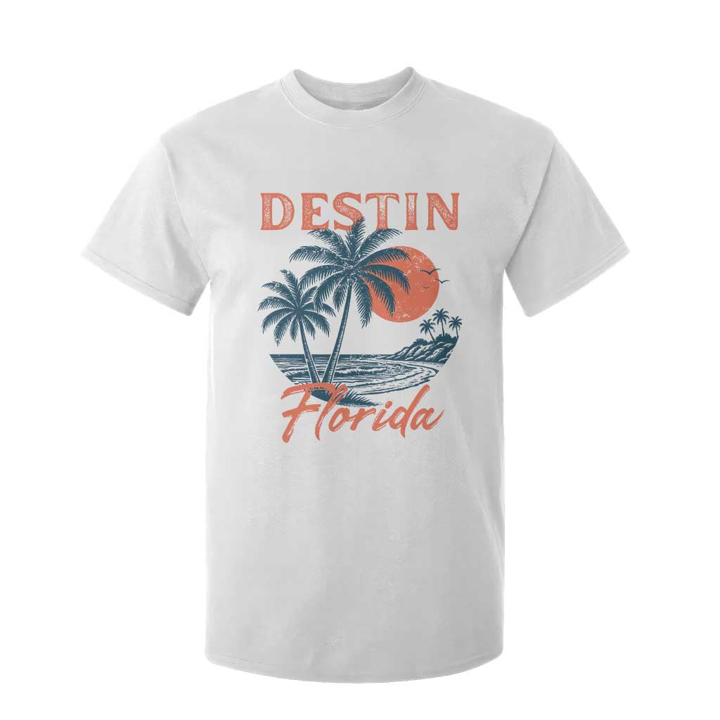 Vintage Destin Florida Beach T Shirt For Kid Sunset Palm Tree Graphic TS12 White Print Your Wear