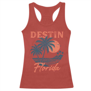 Vintage Destin Florida Beach Racerback Tank Top Sunset Palm Tree Graphic TS12 Red Print Your Wear