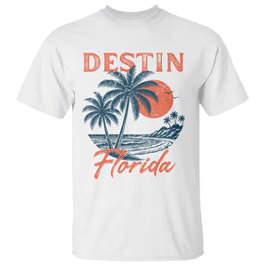 Vintage Destin Florida Beach T Shirt Sunset Palm Tree Graphic TS12 White Print Your Wear
