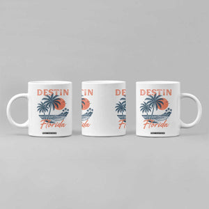Vintage Destin Florida Beach Coffee Mug Sunset Palm Tree Graphic TS12 Print Your Wear