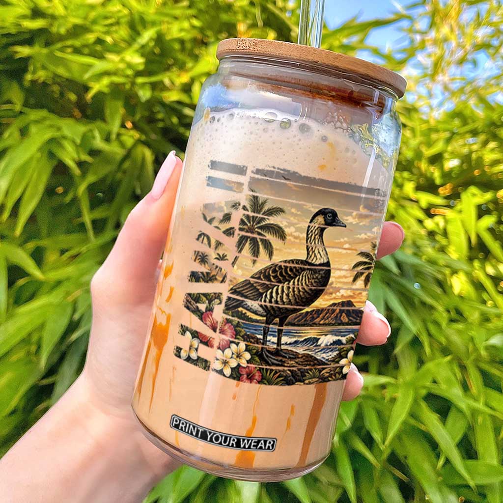 Hawaii Tropical Bird Glass Can Summer Island Vacation Gift TS12 White Print Your Wear