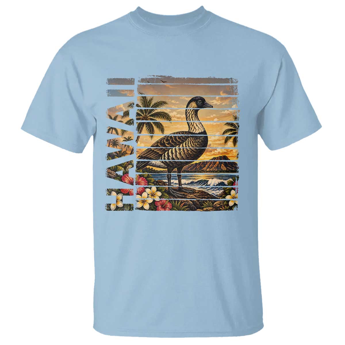 Hawaii Tropical Bird T Shirt Summer Island Vacation Gift TS12 Light Blue Print Your Wear