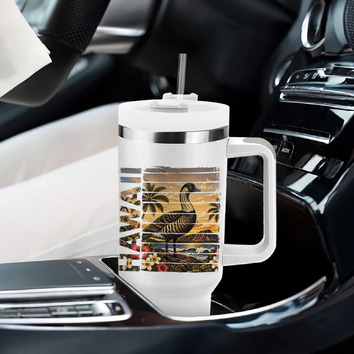 Hawaii Tropical Bird Tumbler With Handle Summer Island Vacation Gift TS12 Print Your Wear