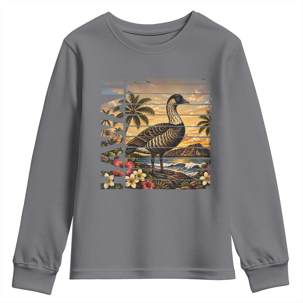 Hawaii Tropical Bird Youth Sweatshirt Summer Island Vacation Gift TS12 Charcoal Print Your Wear