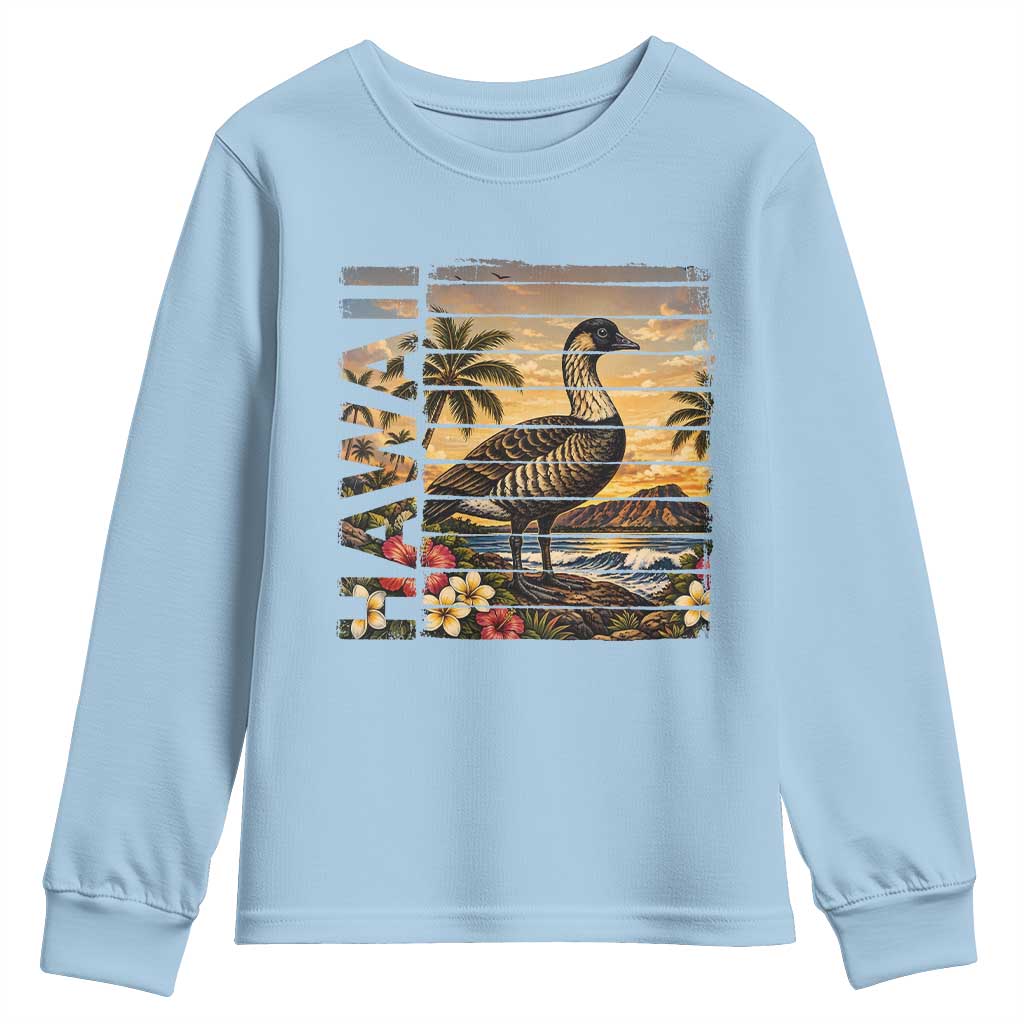 Hawaii Tropical Bird Youth Sweatshirt Summer Island Vacation Gift TS12 Light Blue Print Your Wear
