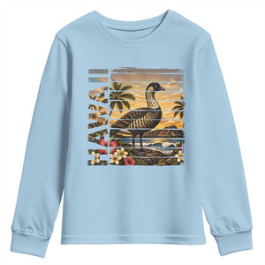 Hawaii Tropical Bird Youth Sweatshirt Summer Island Vacation Gift TS12 Light Blue Print Your Wear