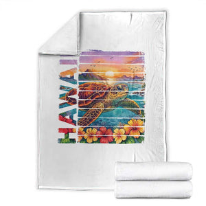 Hawaii Sea Turtle Throw Blanket Tropical Sunset Island Vacation Gift TS12 White Print Your Wear