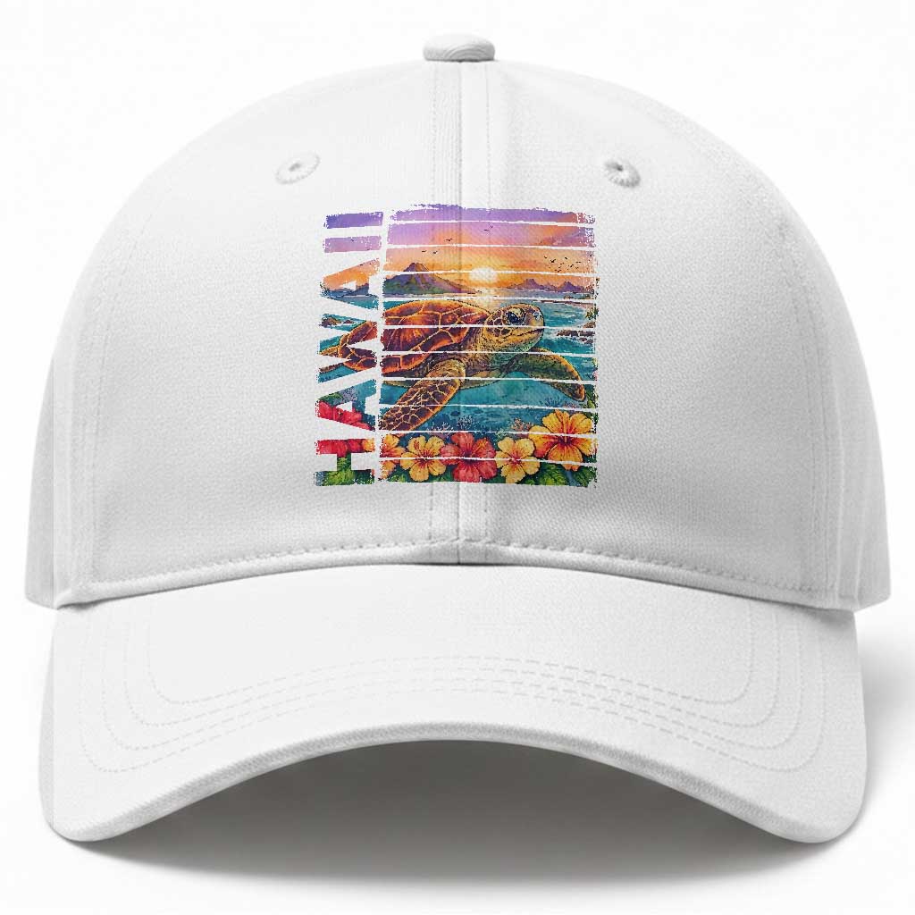 Hawaii Sea Turtle Baseball Cap Tropical Sunset Island Vacation Gift TS12 Print Your Wear