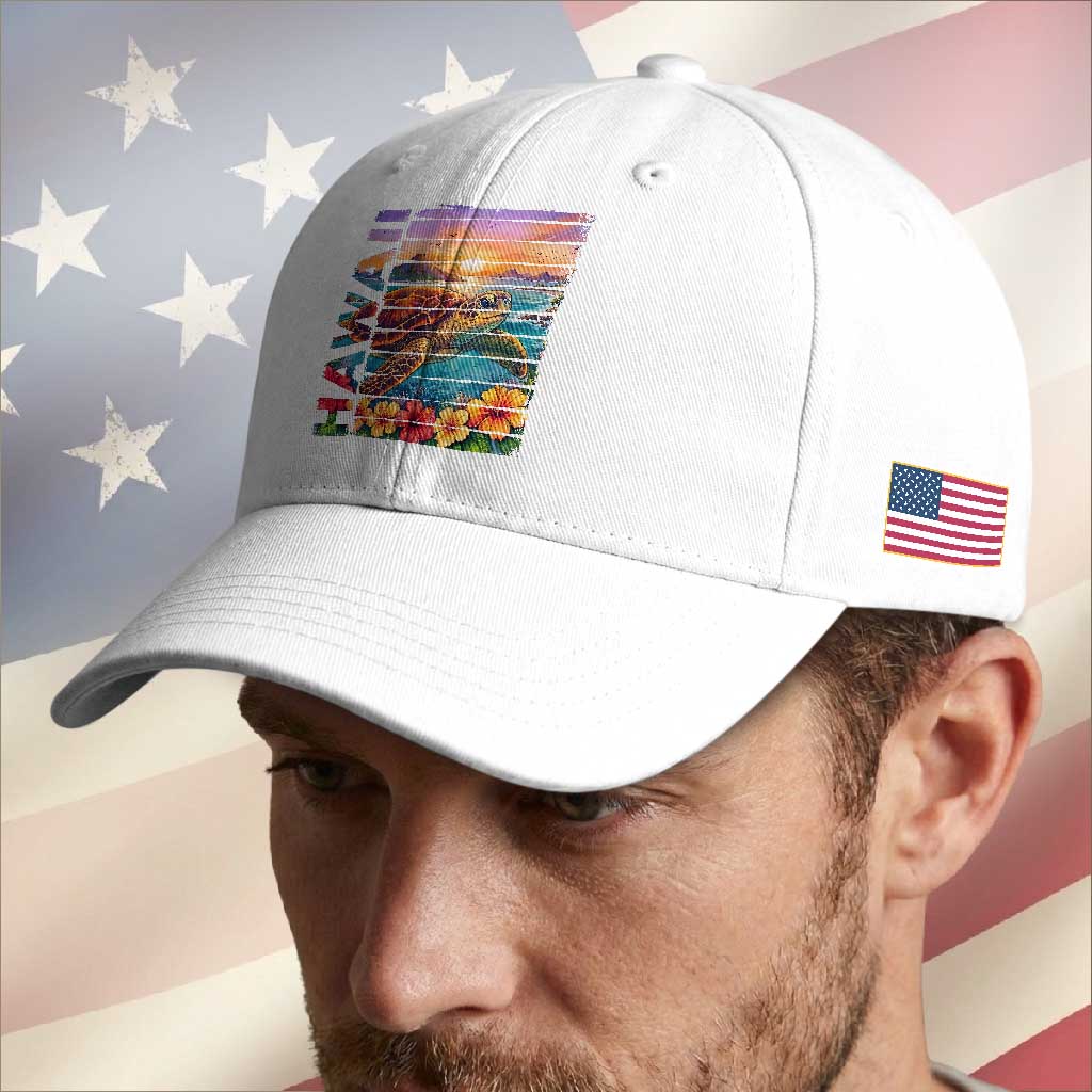 Hawaii Sea Turtle Baseball Cap Tropical Sunset Island Vacation Gift TS12 Print Your Wear