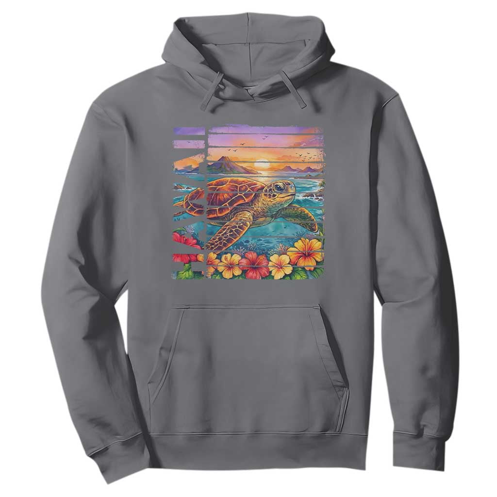 Hawaii Sea Turtle Hoodie Tropical Sunset Island Vacation Gift TS12 Charcoal Print Your Wear