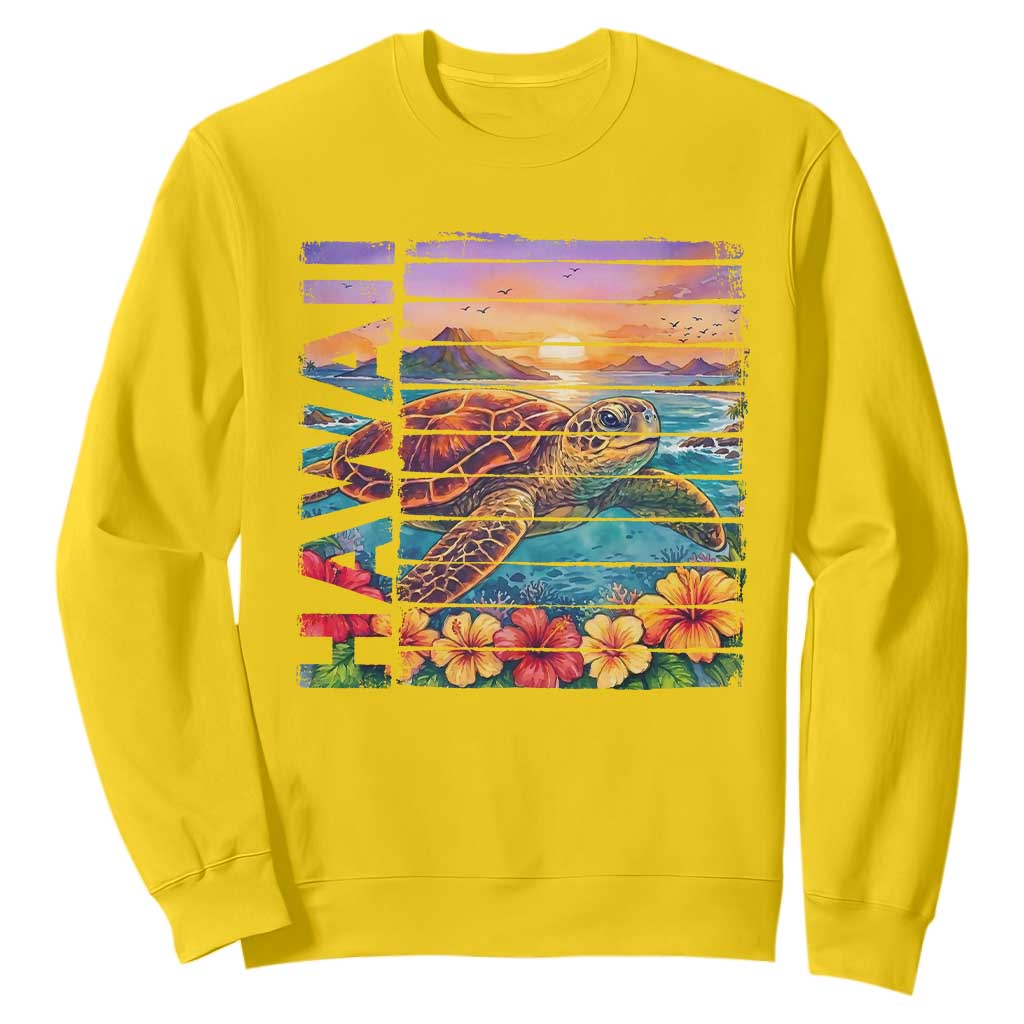 Hawaii Sea Turtle Sweatshirt Tropical Sunset Island Vacation Gift TS12 Daisy Print Your Wear