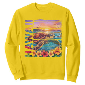 Hawaii Sea Turtle Sweatshirt Tropical Sunset Island Vacation Gift TS12 Daisy Print Your Wear