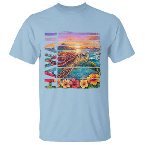Hawaii Sea Turtle T Shirt Tropical Sunset Island Vacation Gift TS12 Light Blue Print Your Wear