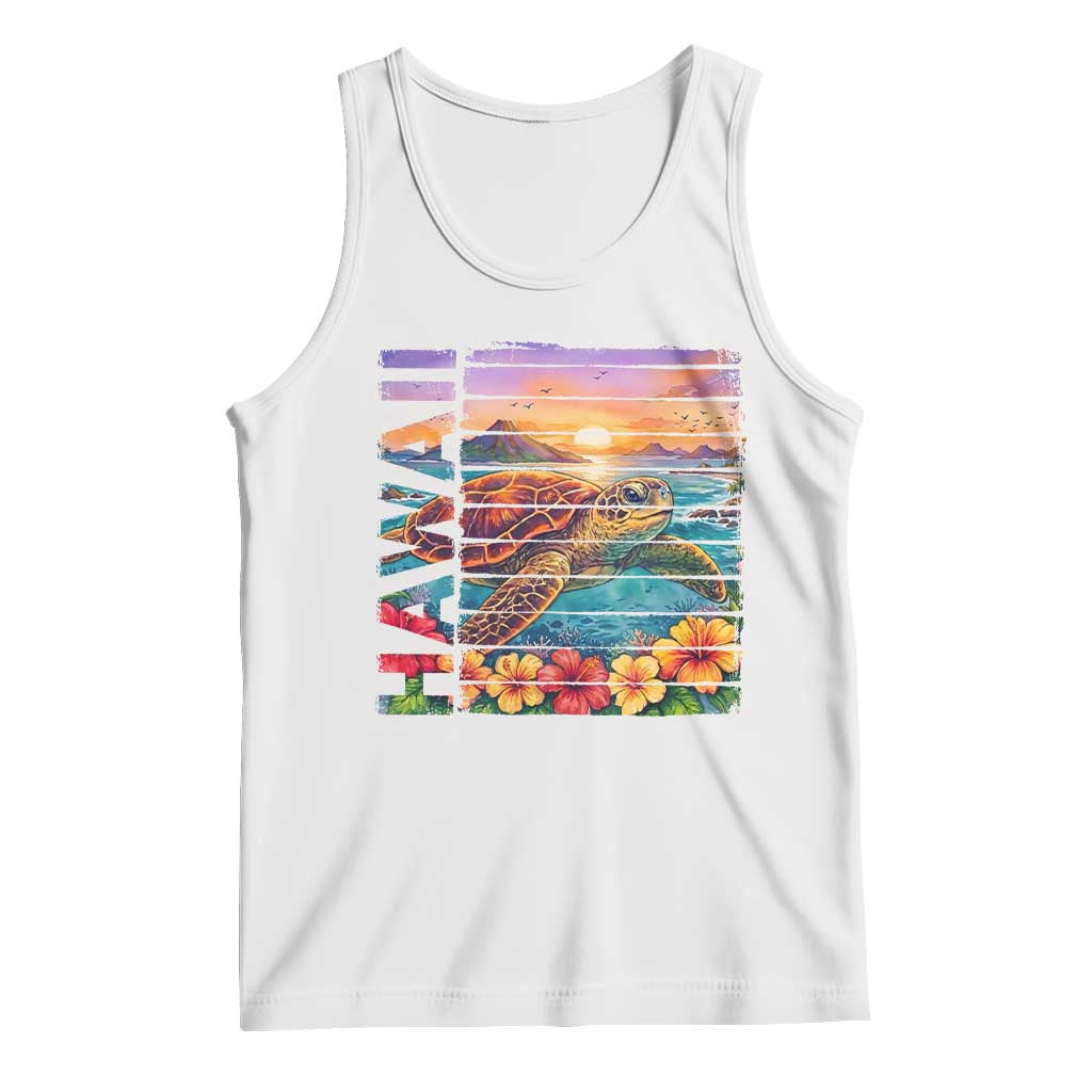 Hawaii Sea Turtle Tank Top Tropical Sunset Island Vacation Gift TS12 White Print Your Wear