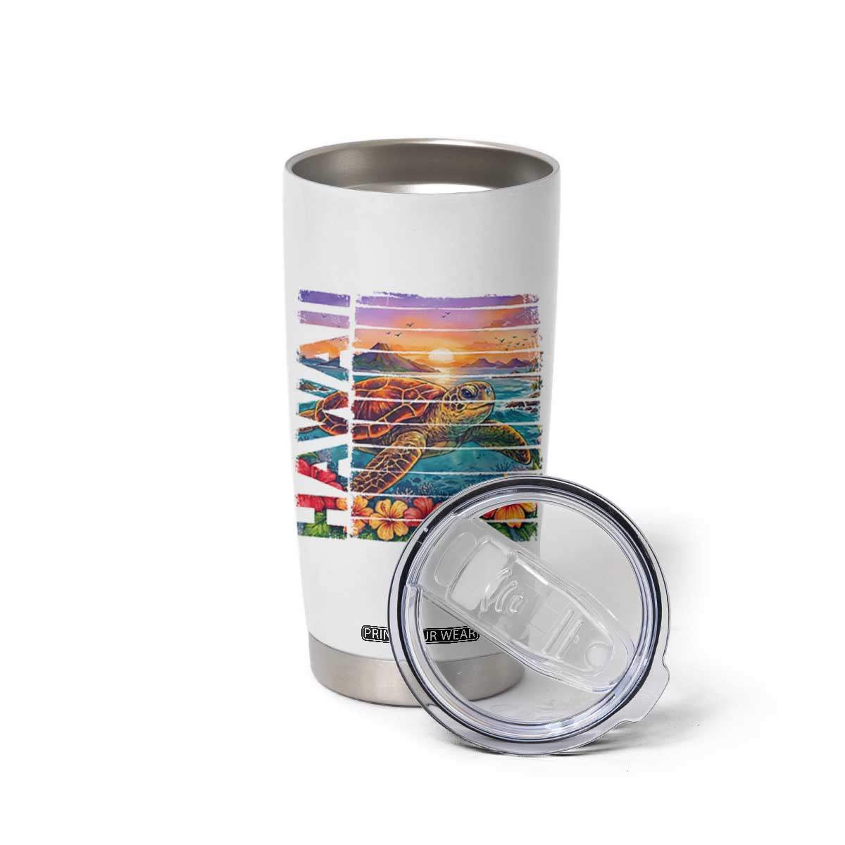 Hawaii Sea Turtle Tumbler Cup Tropical Sunset Island Vacation Gift TS12 Print Your Wear