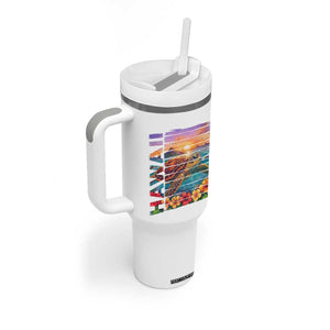 Hawaii Sea Turtle Tumbler With Handle Tropical Sunset Island Vacation Gift TS12 Print Your Wear