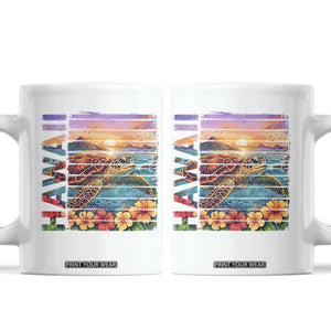 Hawaii Sea Turtle Coffee Mug Tropical Sunset Island Vacation Gift TS12 White Print Your Wear