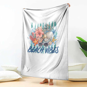 Beach Vibes Throw Blanket Floral Seashell Coastal Vacation Graphic TS12 Print Your Wear