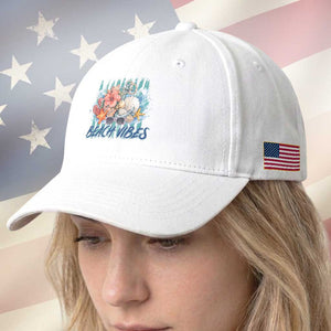Beach Vibes Baseball Cap Floral Seashell Coastal Vacation Graphic TS12 Print Your Wear