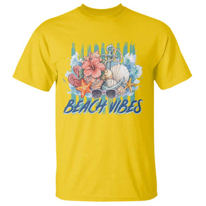Beach Vibes T Shirt Floral Seashell Coastal Vacation Graphic TS12 Daisy Print Your Wear