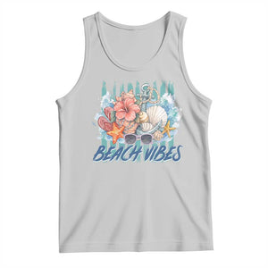 Beach Vibes Tank Top Floral Seashell Coastal Vacation Graphic TS12 Ash Print Your Wear