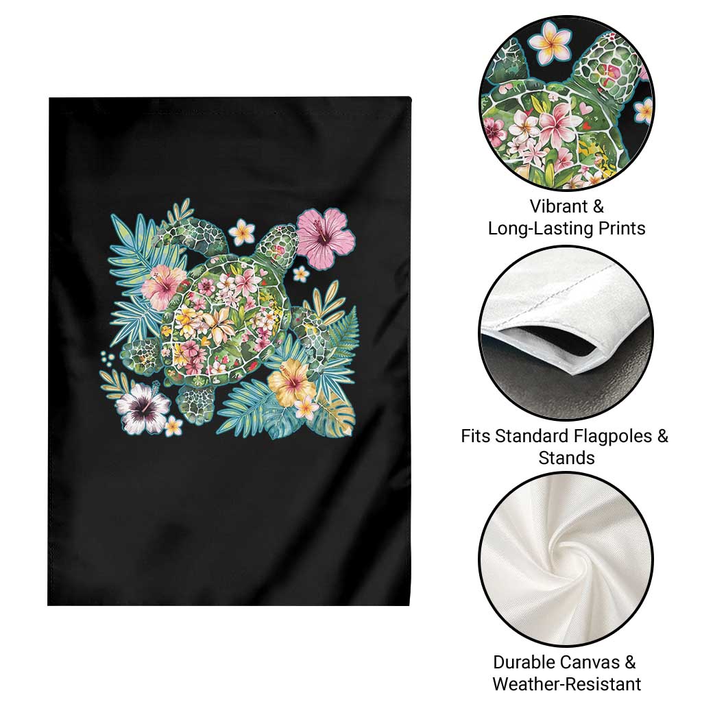 Floral Summer Turtle Garden Flag Preppy Tropical Coastal Beach Graphic TS12 Print Your Wear