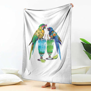 Hawaiian Parrots Drinking Margaritas Throw Blanket Beach Vacation Gift TS12 Print Your Wear