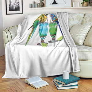 Hawaiian Parrots Drinking Margaritas Throw Blanket Beach Vacation Gift TS12 Print Your Wear