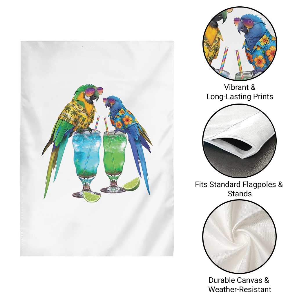 Hawaiian Parrots Drinking Margaritas Garden Flag Beach Vacation Gift TS12 Print Your Wear