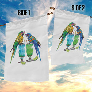 Hawaiian Parrots Drinking Margaritas Garden Flag Beach Vacation Gift TS12 Print Your Wear
