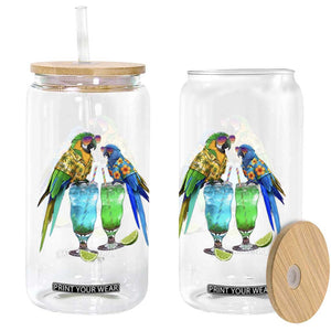 Hawaiian Parrots Drinking Margaritas Glass Can Beach Vacation Gift TS12 Print Your Wear