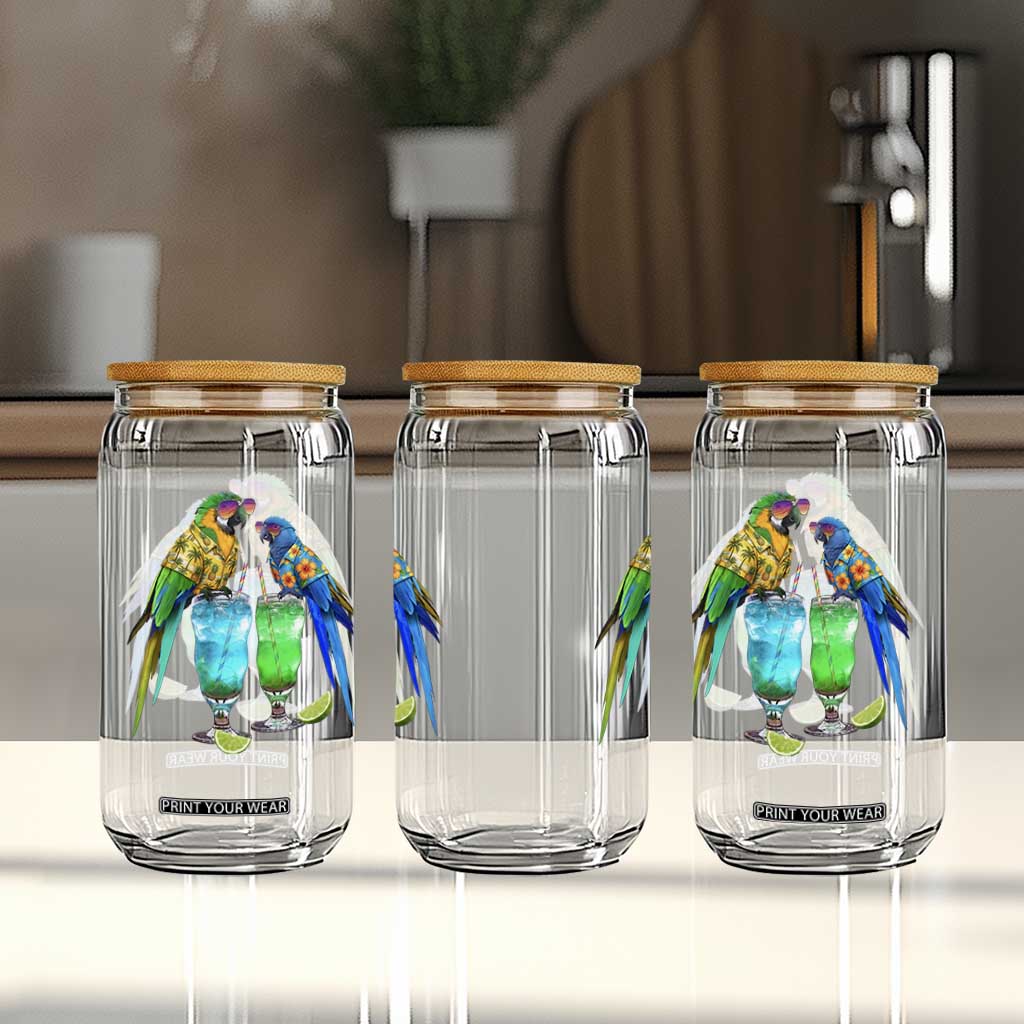 Hawaiian Parrots Drinking Margaritas Glass Can Beach Vacation Gift TS12 Print Your Wear