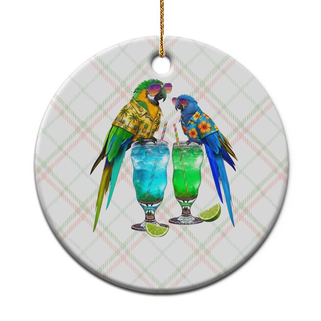 Hawaiian Parrots Drinking Margaritas Ceramic Ornament Beach Vacation Gift TS12 1pc Christmas Plaid Print Your Wear