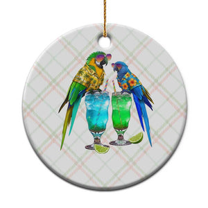 Hawaiian Parrots Drinking Margaritas Ceramic Ornament Beach Vacation Gift TS12 1pc Christmas Plaid Print Your Wear