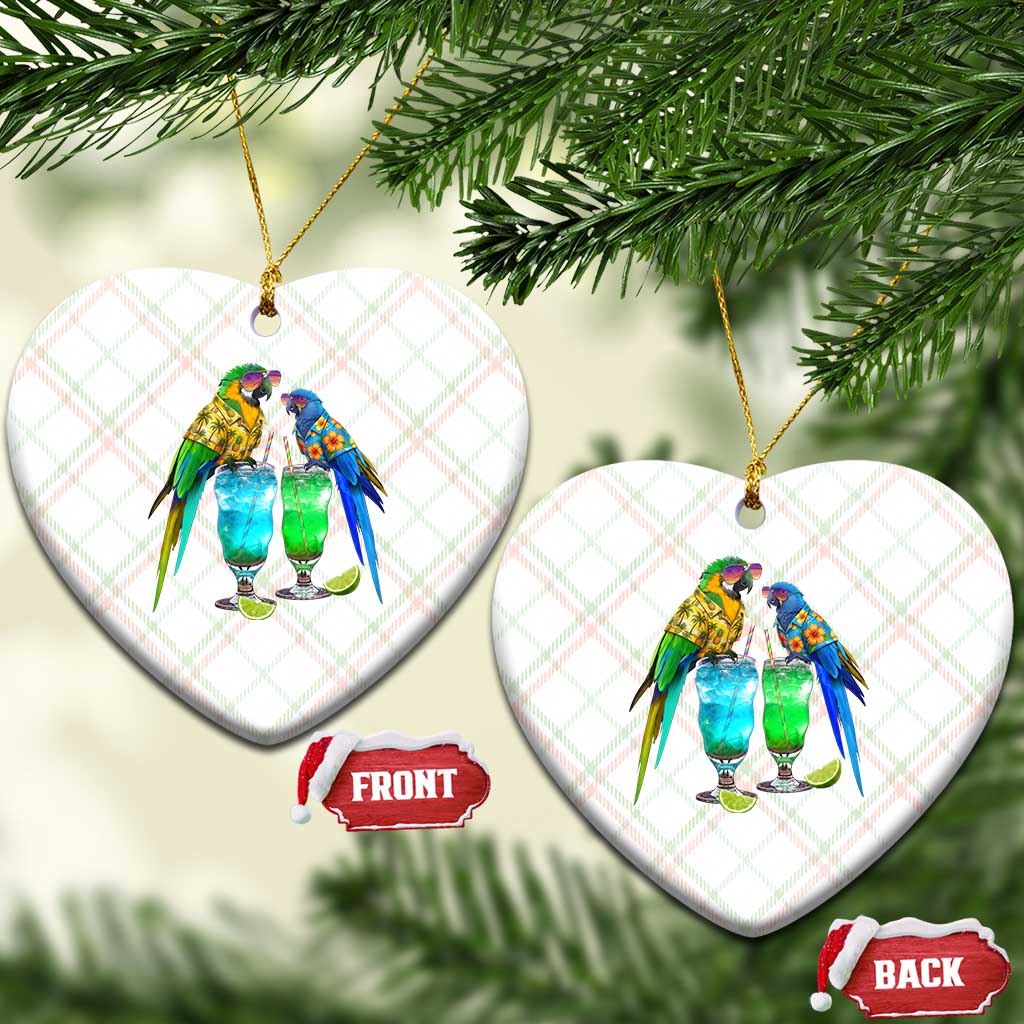 Hawaiian Parrots Drinking Margaritas Ceramic Ornament Beach Vacation Gift TS12 Print Your Wear
