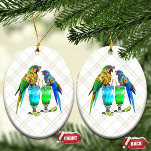 Hawaiian Parrots Drinking Margaritas Ceramic Ornament Beach Vacation Gift TS12 Print Your Wear