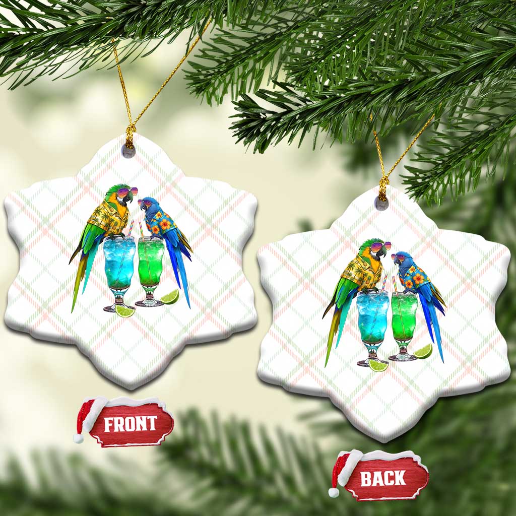 Hawaiian Parrots Drinking Margaritas Ceramic Ornament Beach Vacation Gift TS12 Print Your Wear