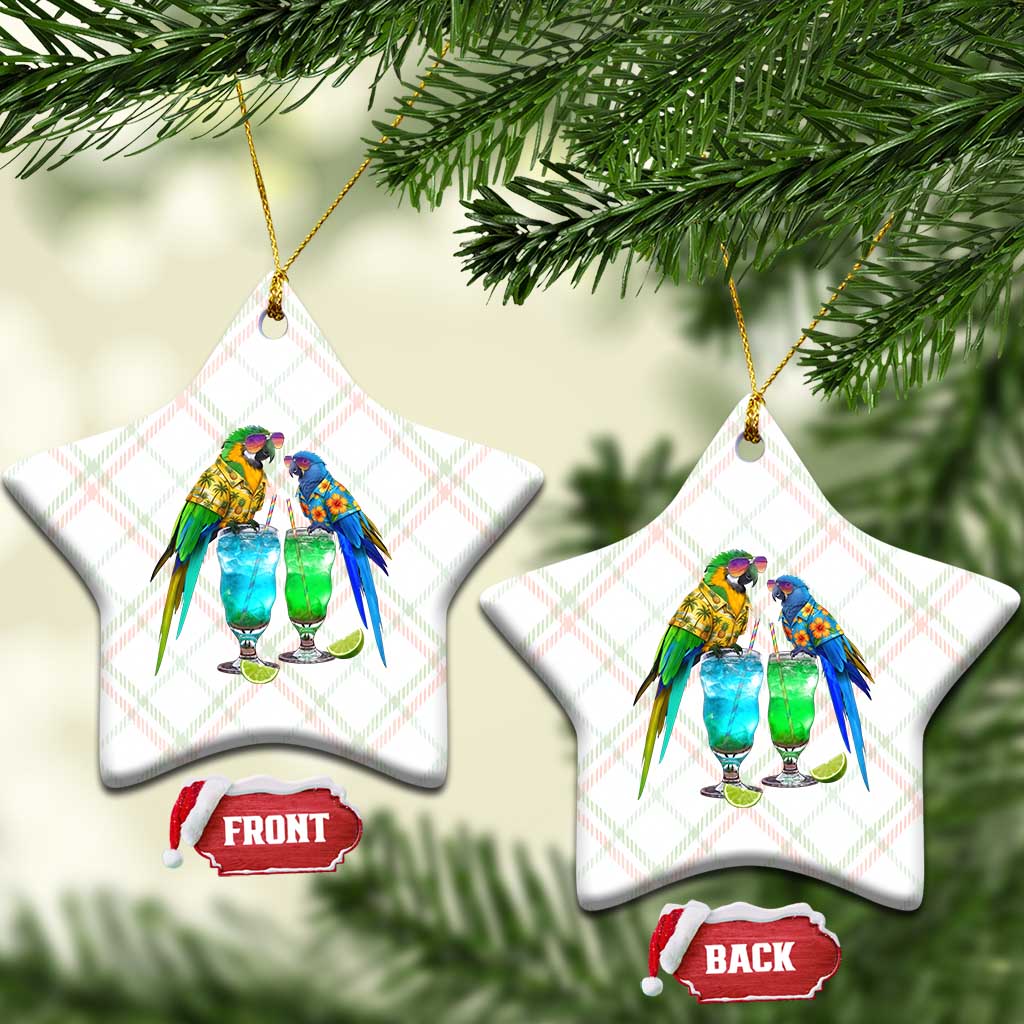 Hawaiian Parrots Drinking Margaritas Ceramic Ornament Beach Vacation Gift TS12 Print Your Wear