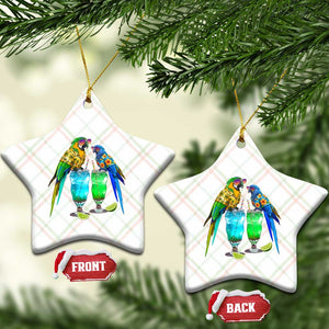 Hawaiian Parrots Drinking Margaritas Ceramic Ornament Beach Vacation Gift TS12 Print Your Wear