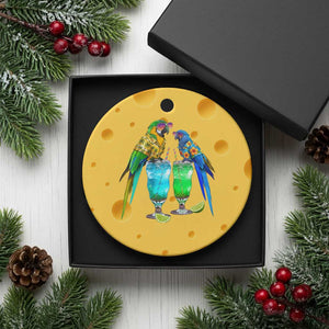 Hawaiian Parrots Drinking Margaritas Ceramic Ornament Beach Vacation Gift TS12 1pc Yellow Cheese Print Your Wear