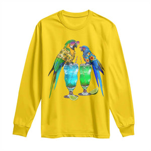 Hawaiian Parrots Drinking Margaritas Long Sleeve Shirt Beach Vacation Gift TS12 Daisy Print Your Wear