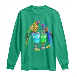 Hawaiian Parrots Drinking Margaritas Long Sleeve Shirt Beach Vacation Gift TS12 Irish Green Print Your Wear
