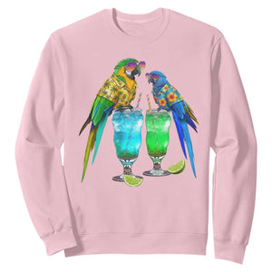 Hawaiian Parrots Drinking Margaritas Sweatshirt Beach Vacation Gift TS12 Light Pink Print Your Wear