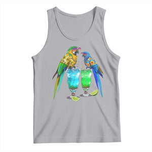 Hawaiian Parrots Drinking Margaritas Tank Top Beach Vacation Gift TS12 Athletic Heather Print Your Wear