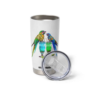 Hawaiian Parrots Drinking Margaritas Tumbler Cup Beach Vacation Gift TS12 Print Your Wear