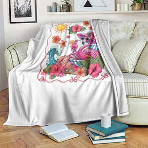 Funny Flamingo Tropical Floral Summer Vacation Graphic Throw Blanket TS12 Print Your Wear