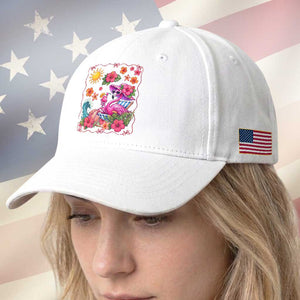 Funny Flamingo Tropical Floral Summer Vacation Graphic Baseball Cap TS12 Print Your Wear